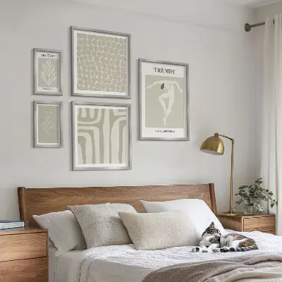 Gallery wall Stylish abstract green graphics