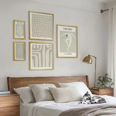 Gallery wall Stylish abstract green graphics