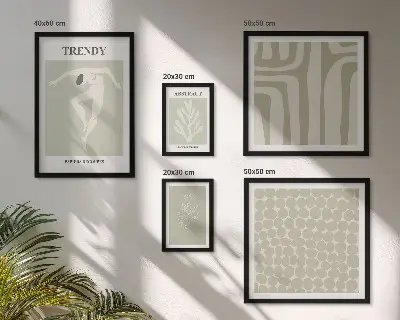 Gallery wall Stylish abstract green graphics