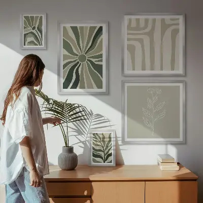 Gallery wall Abstract plant patterns