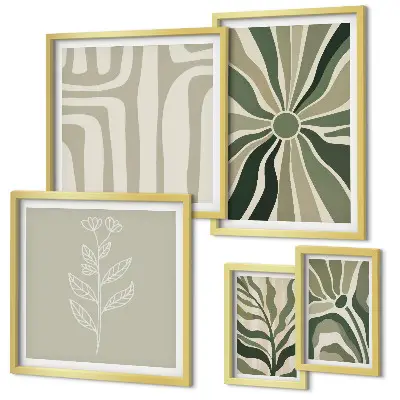 Gallery wall Abstract plant patterns