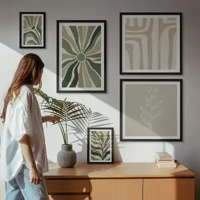 Gallery wall Abstract plant patterns