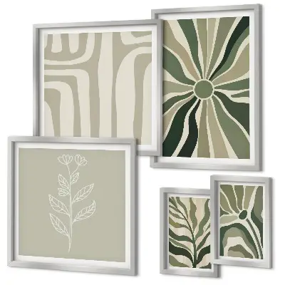 Gallery wall Abstract plant patterns