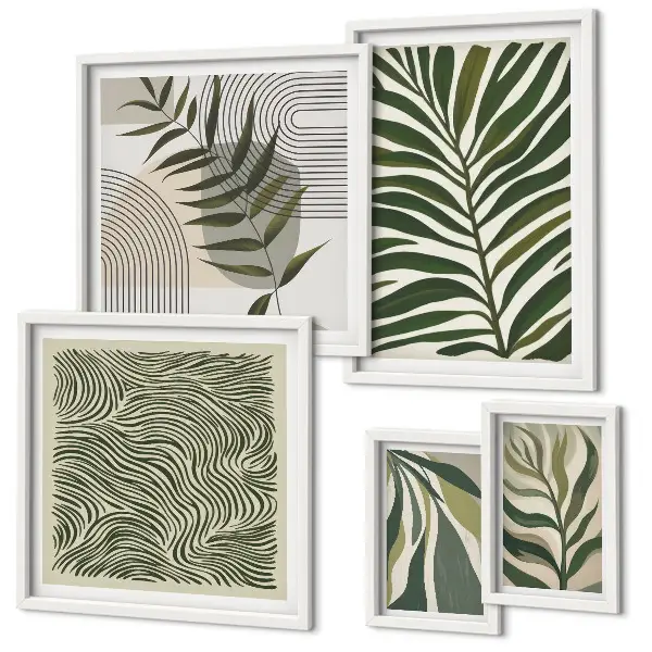 Gallery wall Modern plant patterns