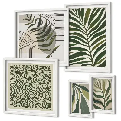 Gallery wall Modern plant patterns