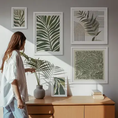 Gallery wall Modern plant patterns