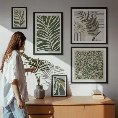 Gallery wall Modern plant patterns
