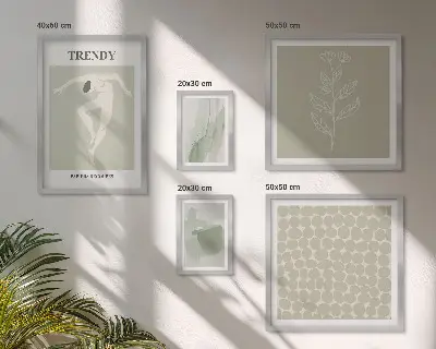 Framed photo set Stylish graphics green theme
