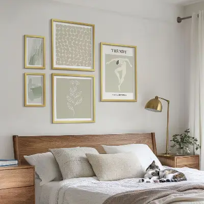 Framed photo set with a stylish green graphic theme