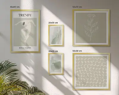 Framed photo set with a stylish green graphic theme