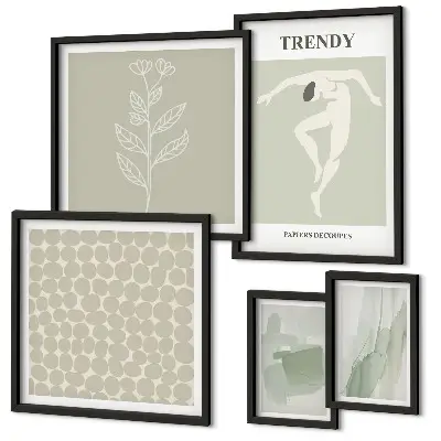 Framed photo set with a stylish green graphic theme