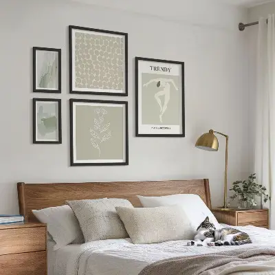 Framed photo set with a stylish green graphic theme
