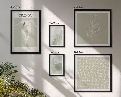 Framed photo set Stylish graphics green theme