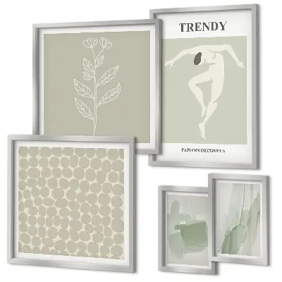 Framed photo set with a stylish green graphic theme