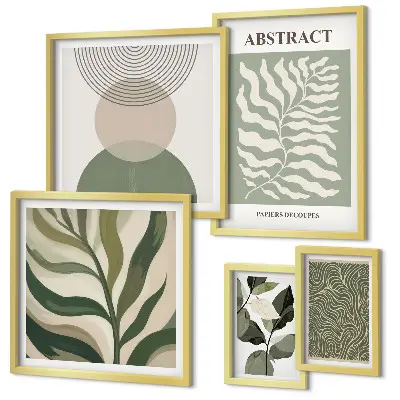 Gallery wall Abstract plant patterns