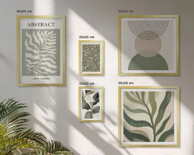 Gallery wall Abstract plant patterns