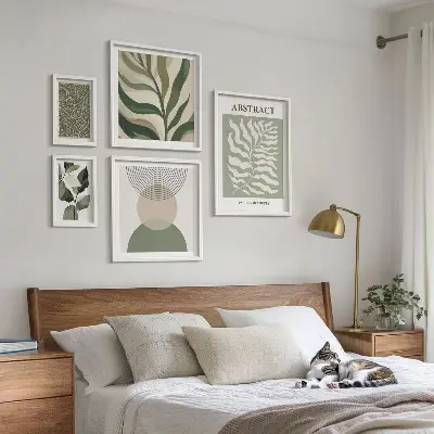 Abstract plant patterns gallery wall art set
