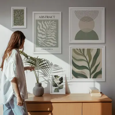 Gallery wall Abstract plant patterns
