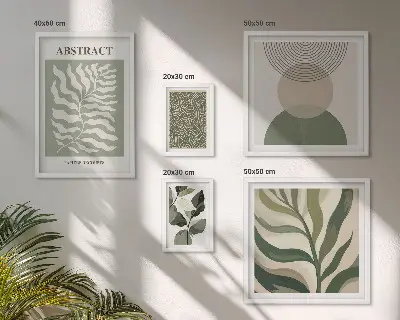 Gallery wall Abstract plant patterns