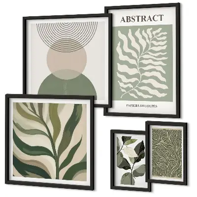 Gallery wall Abstract plant patterns