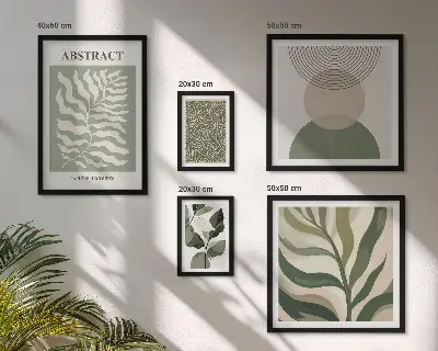 Gallery wall Abstract plant patterns