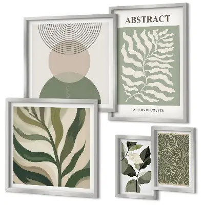 Gallery wall Abstract plant patterns