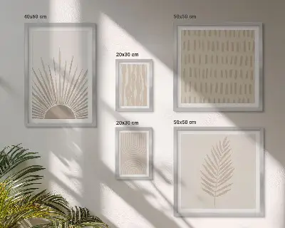 Framed photo set Stylish decorations nature geometry