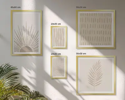 Framed photo set Stylish decorations nature geometry