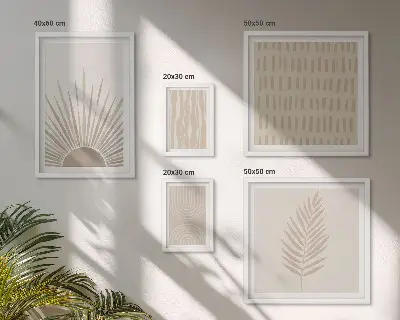 Framed photo set Stylish decorations nature geometry