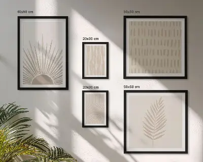 Framed photo set Stylish decorations nature geometry