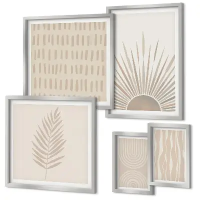 Framed photo set Stylish decorations nature geometry