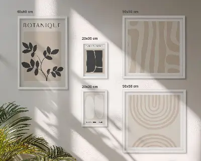 Set of 5 wall art pieces Stylish plant graphics