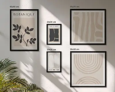 Set of 5 wall art pieces Stylish plant graphics