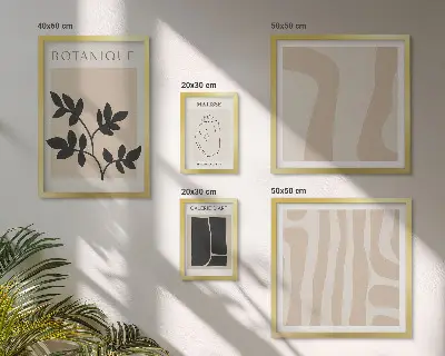 Gallery wall Stylish abstract plant graphics