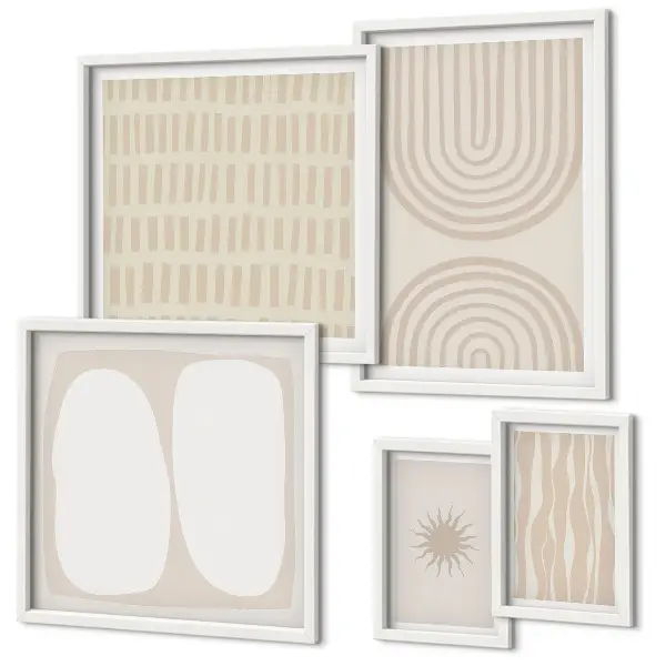 Framed photo set Stylish abstract forms