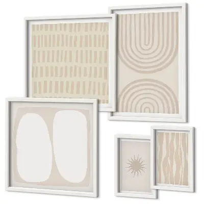 Framed photo set Stylish abstract forms