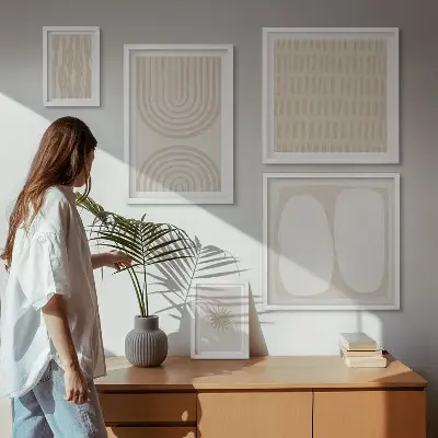 Framed photo set Stylish abstract forms