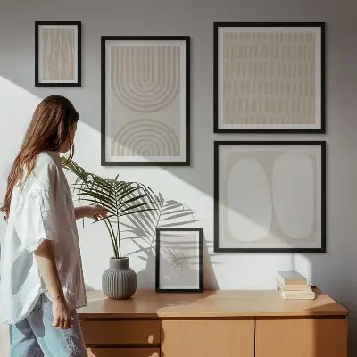 Framed photo set Stylish abstract forms
