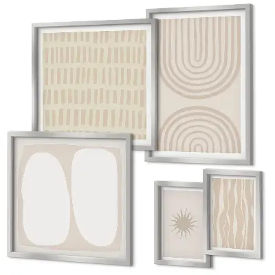 Framed photo set Stylish abstract forms