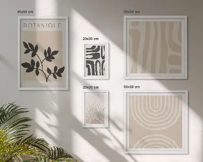 Set of 5 wall art pieces Stylish neutral plant motifs