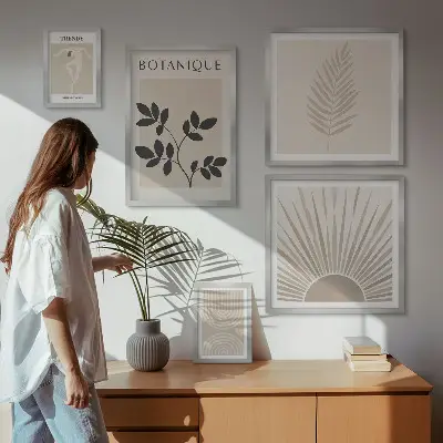 Gallery wall Stylish floral geometric decorations