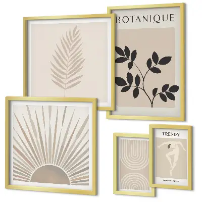 Gallery wall Stylish floral geometric decorations