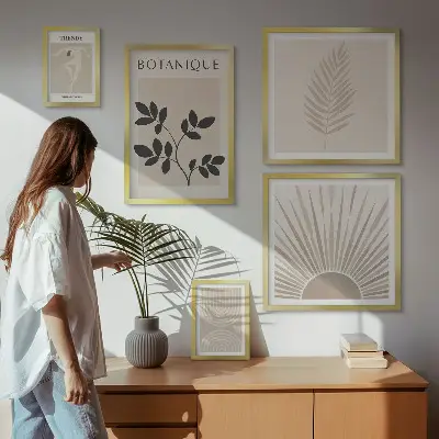 Gallery wall Stylish floral geometric decorations