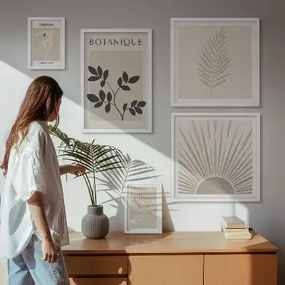 Gallery wall Stylish floral geometric decorations