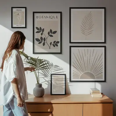 Gallery wall Stylish floral geometric decorations
