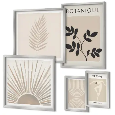 Gallery wall Stylish floral geometric decorations