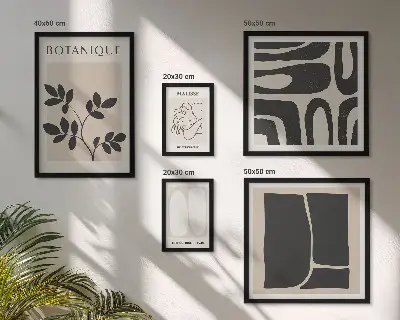 Framed photo set Stylish abstract plant graphics