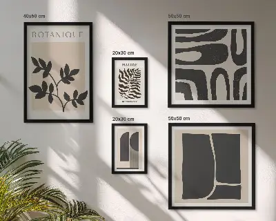 Set of 5 wall art pieces Stylish nature abstract graphics