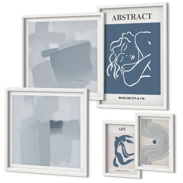 Framed photo set Stylish minimalist abstractions