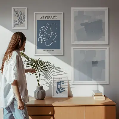 Framed photo set Stylish minimalist abstractions